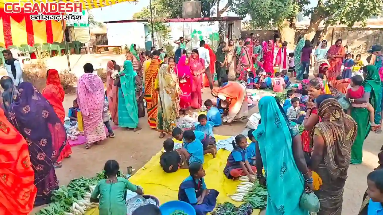 पटेवा : प्राथमिक शाला सलिहाभांठा में बच्चों ने सजाया हटरी; ब... - CG Sandesh