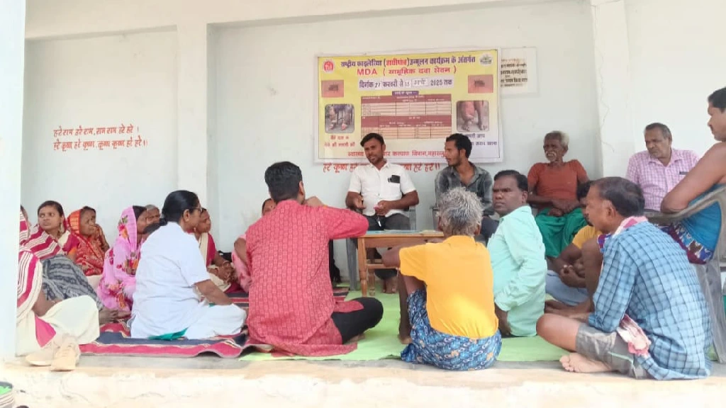सरायपाली : कुटेला में फाइलेरिया दवाई सेवन जन जागरुकता शिविर - CG Sandesh