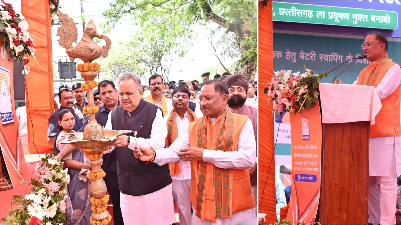 CG : सौर ऊर्जा से संचालित ई-रिक्शा और बैटरी स्वैपिंग स्टेशन ... - CG Sandesh