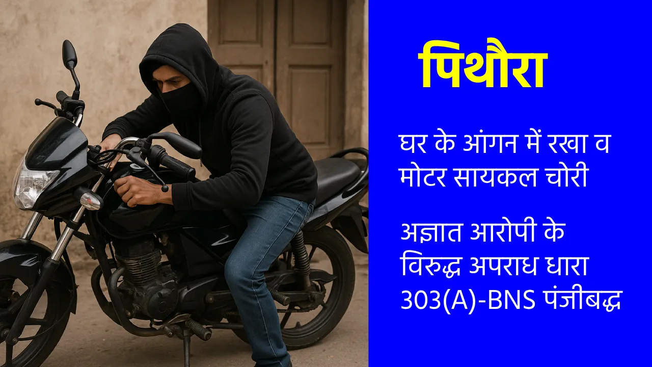 पिथौरा : घर के आंगन में रखा व मोटर सायकल चोरी - CG Sandesh