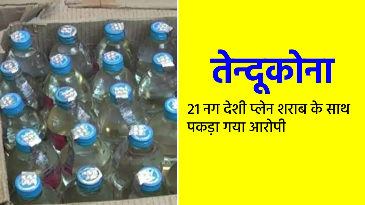 तेन्दुकोना : 21 नग देशी प्लेन शराब के साथ पकड़ा गया आरोपी - CG Sandesh
