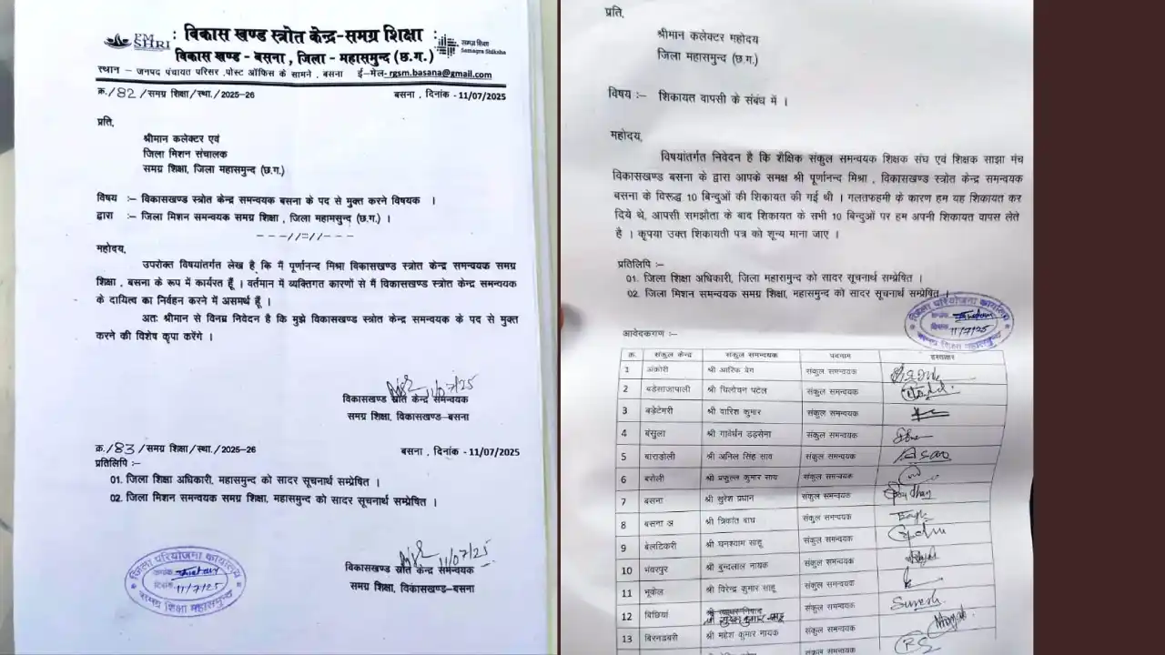 बसना : खींचतान पर पूर्ण विराम, बीआरआरसी से हटे पूर्णानन्द, स... - CG Sandesh