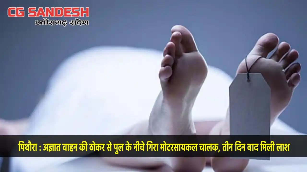 पिथौरा : अज्ञात वाहन की ठोकर के पुल से नीचे गिरा मोटरसायकल च... - CG Sandesh