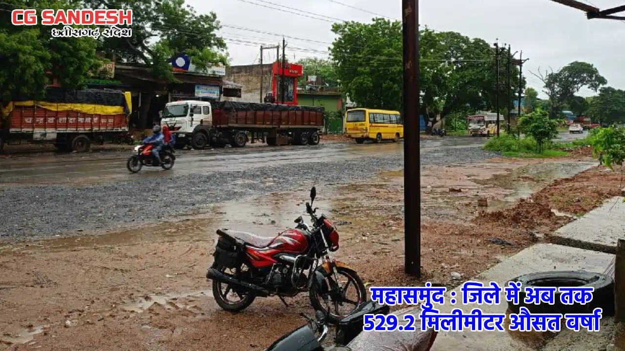 महासमुंद : जिले में अब तक 529.2 मिलीमीटर औसत वर्षा