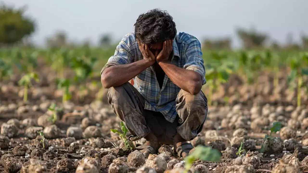 खाद की कमी से किसान परेशान, मिट्टी खाकर जताया गुस्सा - CG Sandesh