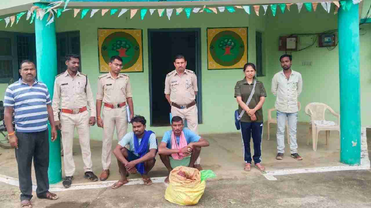 शिकारियों पर कार्यवाही, चीतल मांस के साथ 2 गिरफ्तार, एक फरार - CG Sandesh
