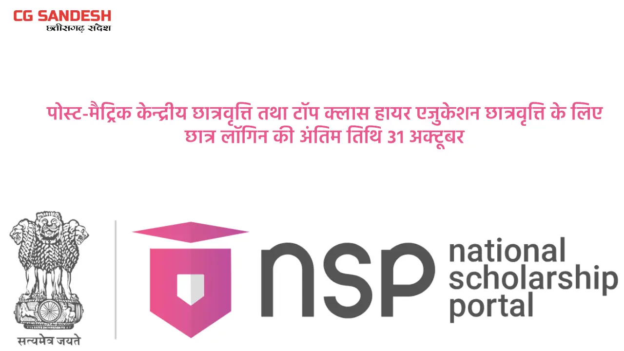 महासमुंद : प्री-मैट्रिक केन्द्रीय छात्रवृत्ति के लिए छात्र लॉगिन की अंतिम तिथि 31 अगस्त