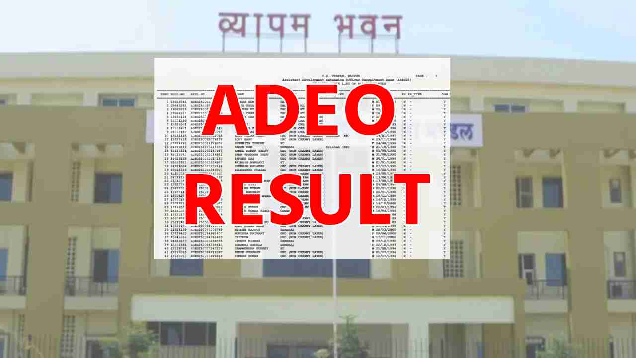 ADEO भर्ती परीक्षा का रिजल्ट जारी, देखें मेरिट लिस्ट... - CG Sandesh