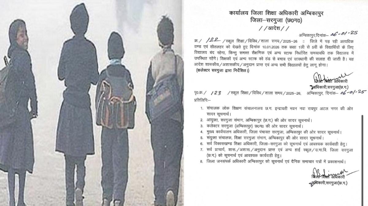 CG : स्कूलों में रहेगी छुट्टी, 10 जनवरी तक बंद करने का आदेश ... - CG Sandesh