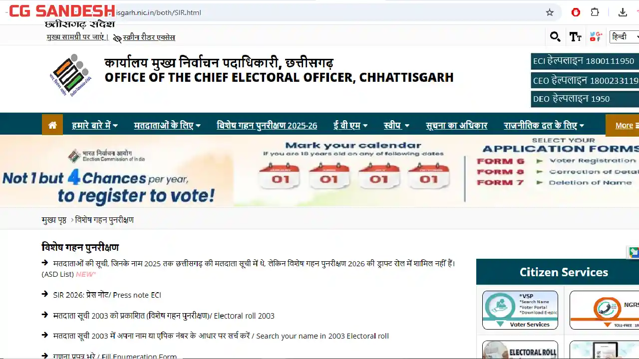 महासमुंद : मतदाता सूची का अंतिम प्रकाशन 21 फरवरी 2026 को - CG Sandesh