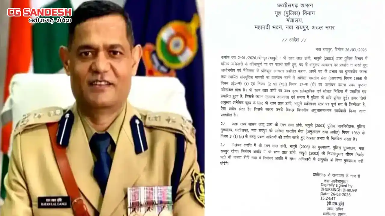 CG : आपत्तिजनक फोटो वायरल होने बाद IG रतन लाल डांगी पुलिस वि... - CG Sandesh