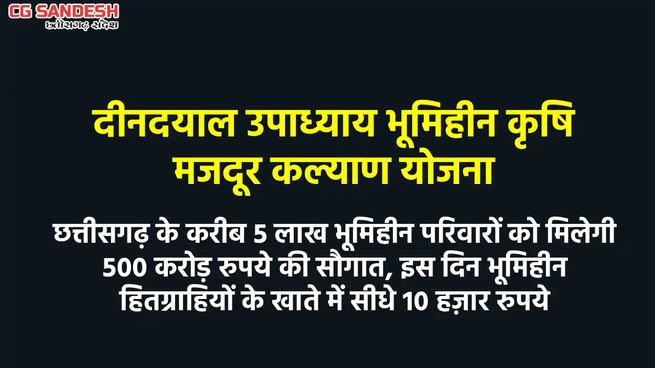 CG : छत्तीसगढ़ के करीब 5 लाख भूमिहीन परिवारों को मिलेगी 500 क... - CG Sandesh