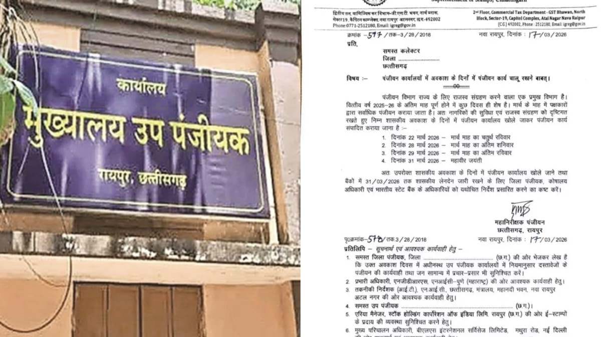CG : वित्तीय वर्ष के अंतिम दिनों में भी खुले रहेंगे पंजीयन क... - CG Sandesh