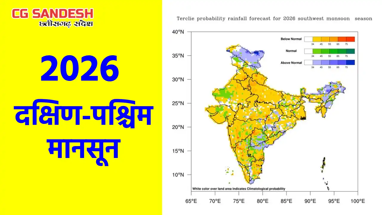 2026 में देशभर में मानसून (जून–सितंबर) की बारिश सामान्य से क... - CG Sandesh