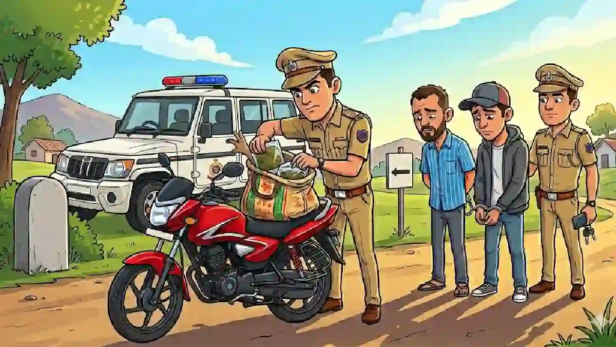 कोमाखान : बाइक सवार गांजा तस्कर पुलिस की गिरफ्त में, बाइक और... - CG Sandesh