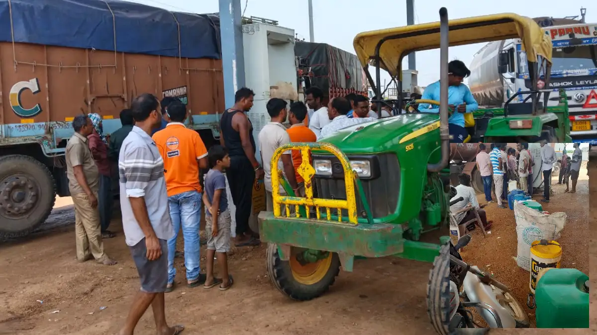 बसना : पेट्रोल पंप में लगी लम्बी कतारें; वाहन और डिब्बे लेकर... - CG Sandesh