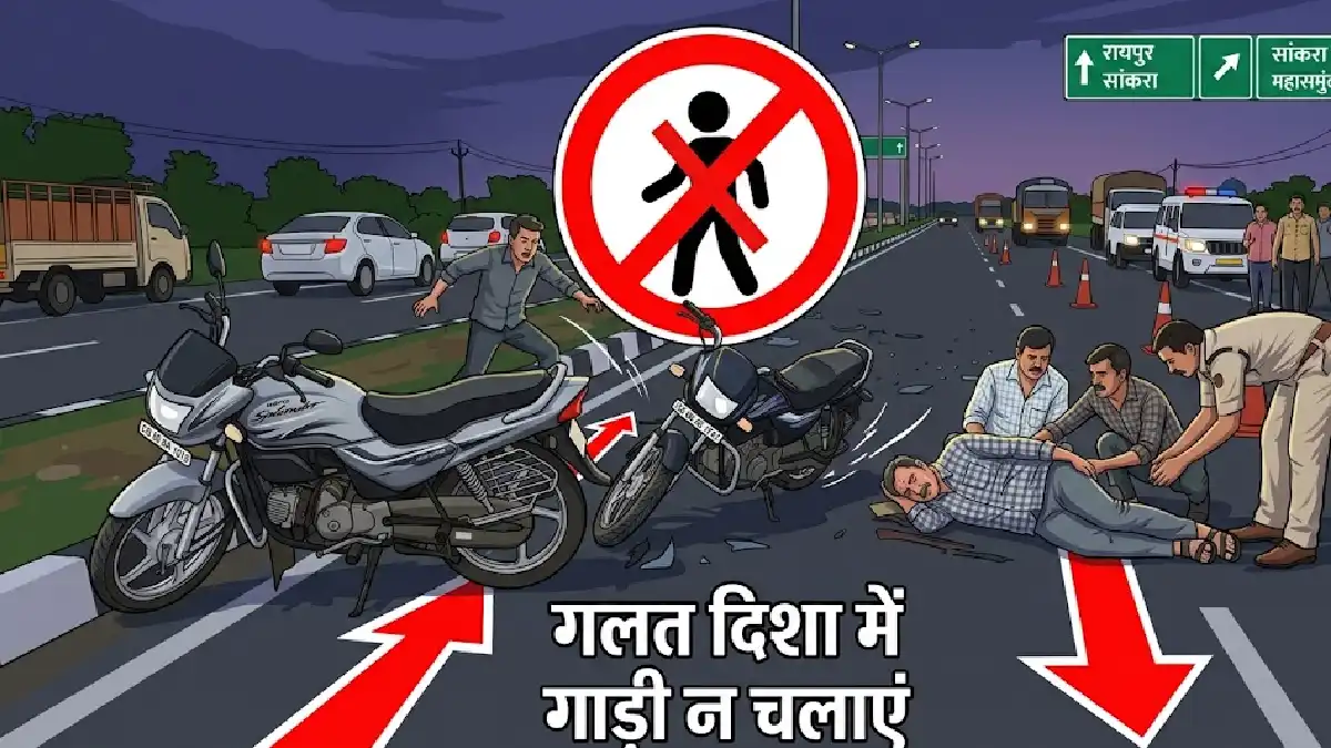 सांकरा : रॉन्ग साइड से आ रही बाइक ने मारी टक्कर;  एक गंभीर र... - CG Sandesh