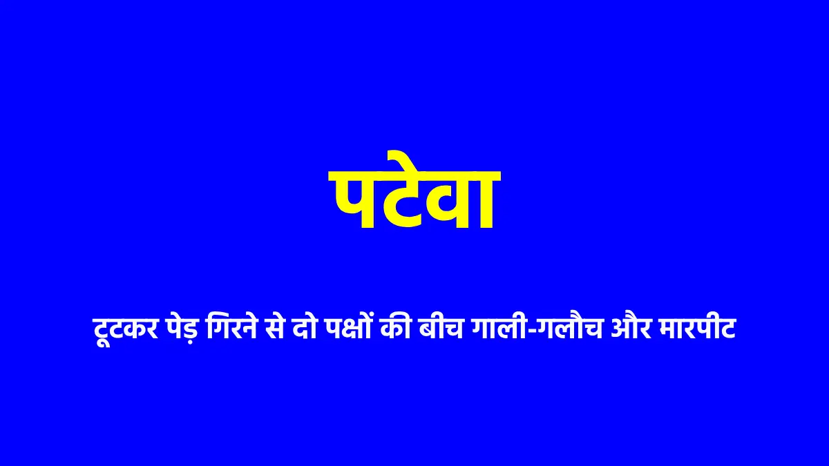 पटेवा : टूटकर पेड़ गिरने से दो पक्षों की बीच गाली-गलौच और मार... - CG Sandesh