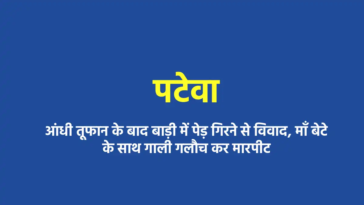 पटेवा : आंधी तूफान के बाद बाड़ी में पेड़ गिरने से विवाद, माँ ब... - CG Sandesh