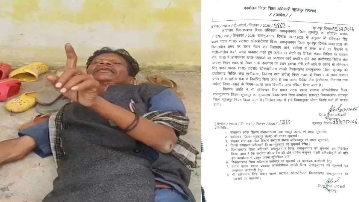 CG : नशे में स्कूल पहुंचने वाले प्रधान पाठक निलंबित, वीडियो ... - CG Sandesh