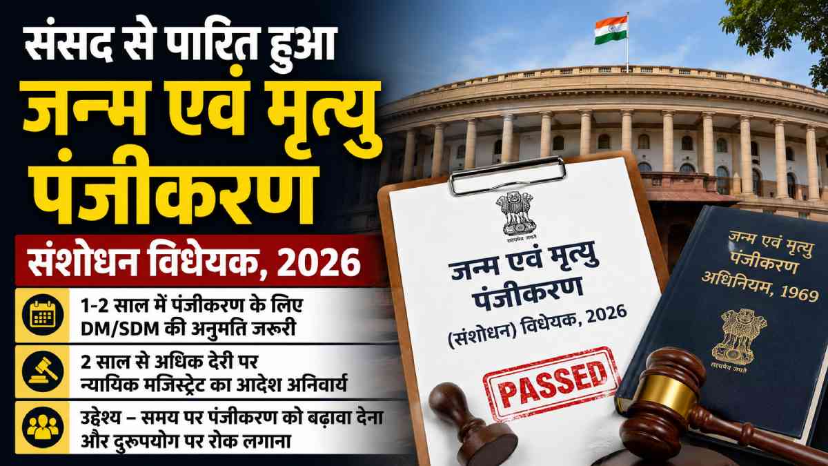 संसद से जन्म एवं मृत्यु पंजीकरण (संशोधन) विधेयक-2026 पारित, ... - CG Sandesh