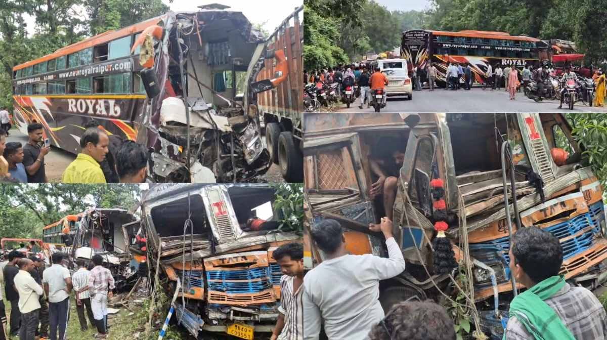 CG : रॉयल बस और ट्रक की आमने-सामने टक्कर, 12 से अधिक यात्री ... - CG Sandesh